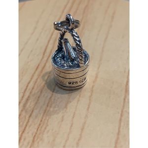 .925 Vintage Champagne Bucket Sterling Silver Jewelry Charm #valentine